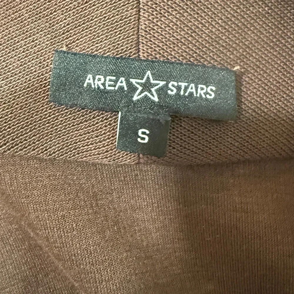 NWOT Area Stars Brown‎ Blazer Faux Leather Sleeve Knit Jacket Small